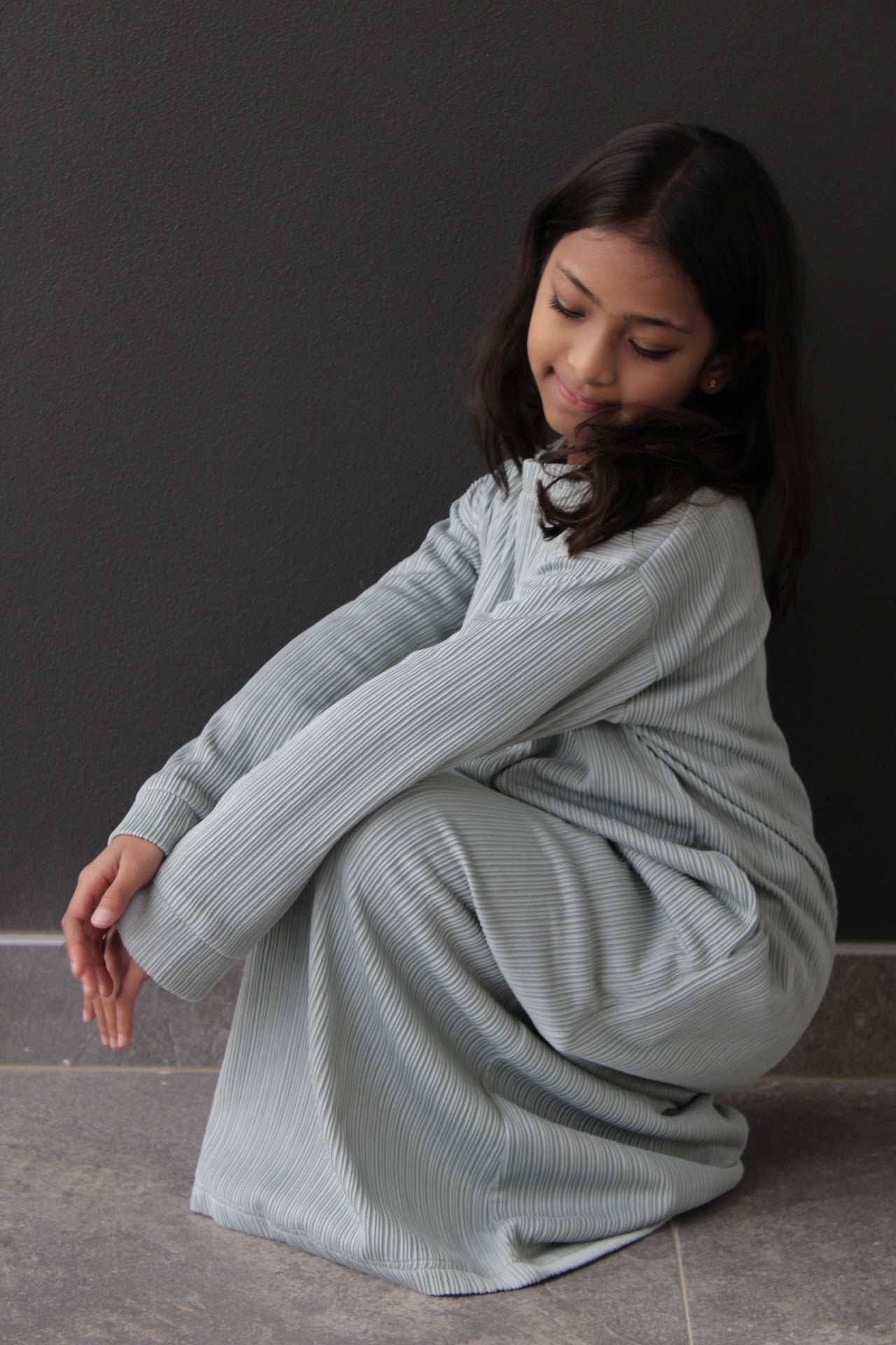 Sofia Staple Ribbed Maxi Girls Dress